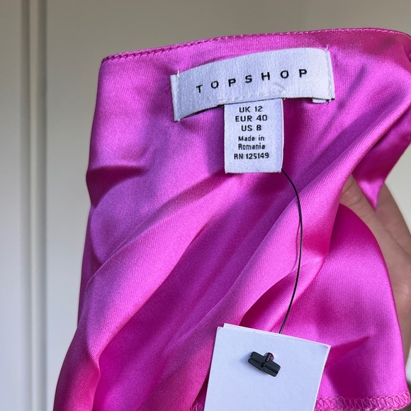 Topshop Slip Hot Pink Dress Size AU 12 - Picture 8 of 8